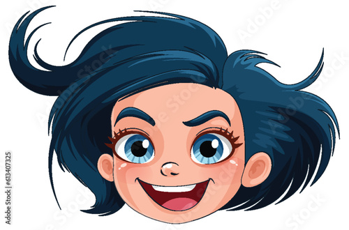 Smiley girl cartoon face