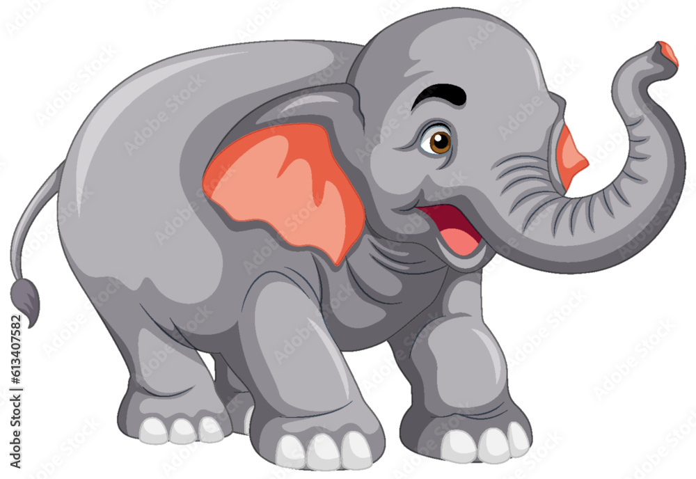 An Elephant in Cartoon Style