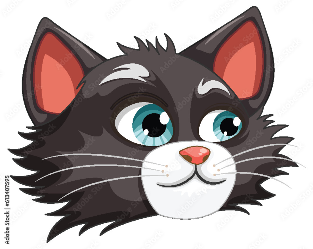 Black cute cat cartoon