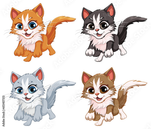 Collection of Cute Cats in Jumping Pose