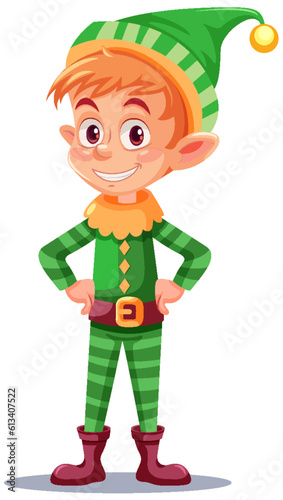 Adorable Christmas Elf Cartoon Character