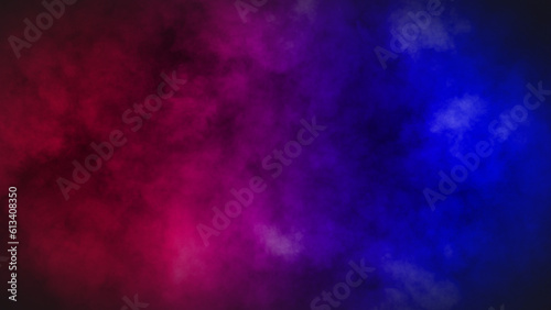 Smoke or fog with red and blue fill lights background.