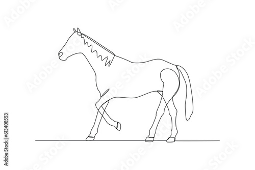 Single one line drawing mammal animal concept. Continuous line draw design graphic vector illustration.
