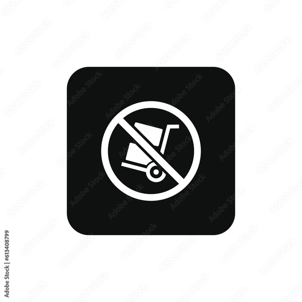 Do not use trolley packaging mark icon symbol vector Do not use trolley packaging mark icon symbol vector
