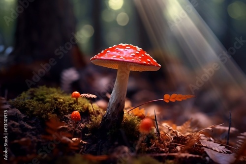 Enchanting Forest Mushroom - Magical Fungi and Natural Wonder, Generative AI