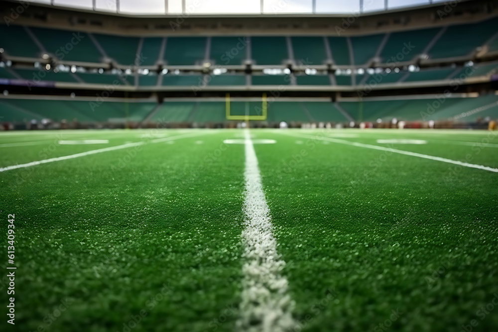 A football field half field line