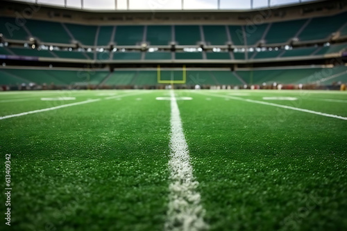 A football field half field line