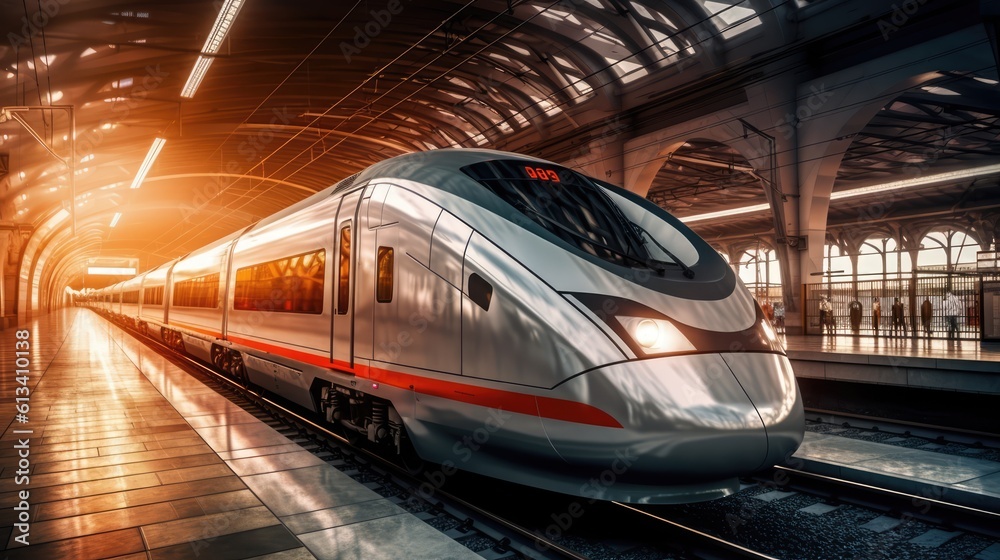 Speed train at the station Speed train at the station