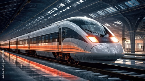 Speed train at the station