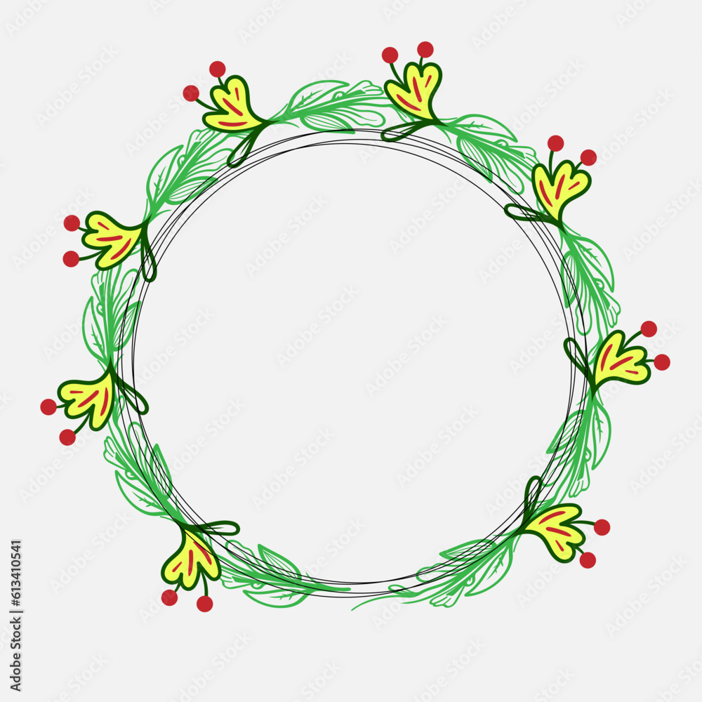 Hand drawn floral frames with flowers, branch and leaves botanical outline borders. Vector illustration for labels, branding business identity, wedding invitation Hand drawn floral frames with flowers, branch and leaves botanical outline borders. Vector illustration for labels, branding business identity, wedding invitation