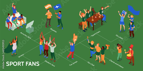 Isometric Sport Fans Infographics