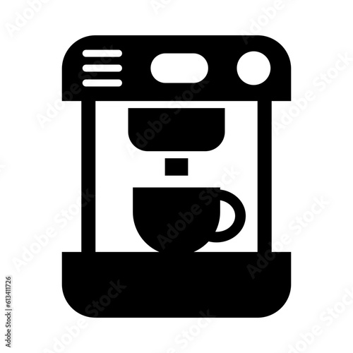 Coffee Machine Glyph Icon Design