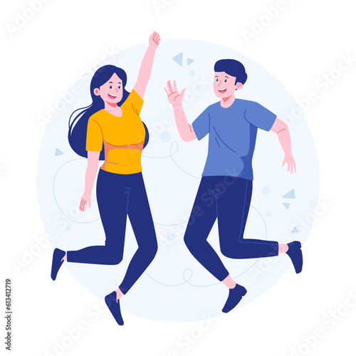 Celebrating friendship day flat illustration