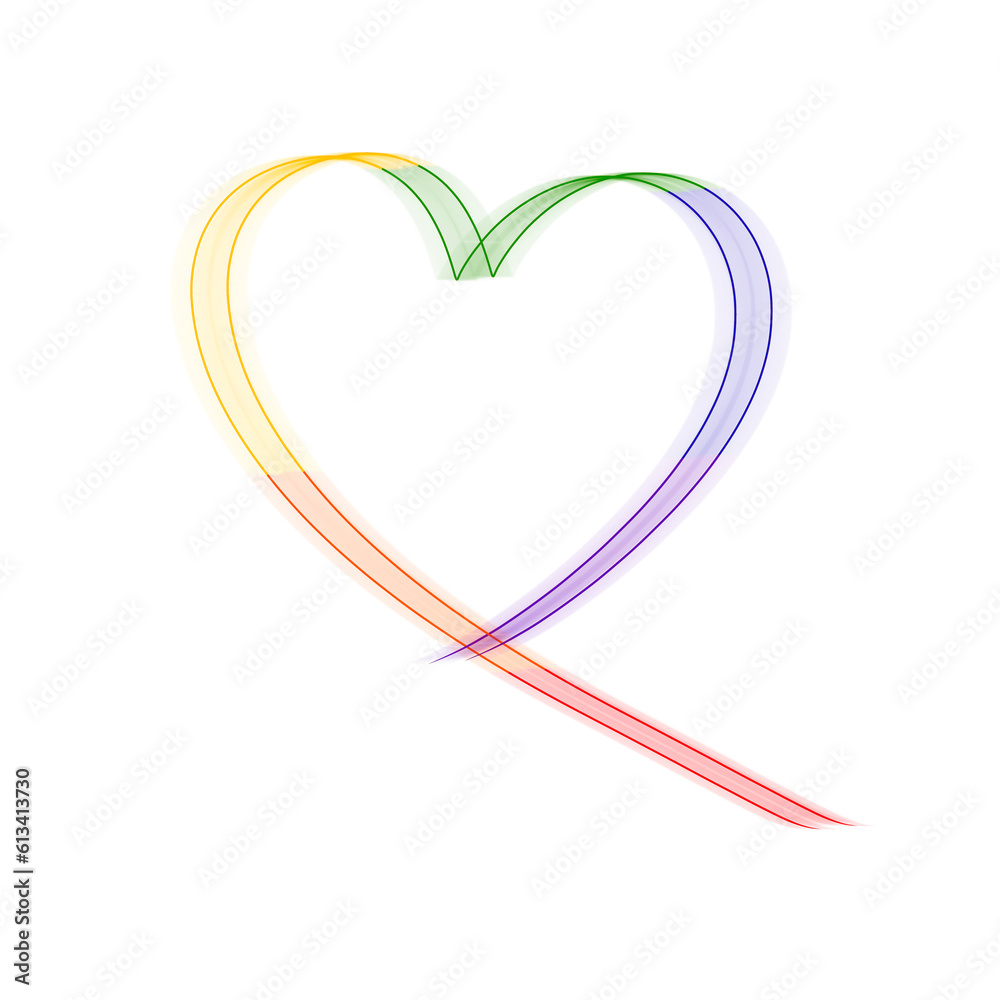 heart of the pencils. LGBT heart rainbow icon. LGBT pride symbol. Vector illustration.