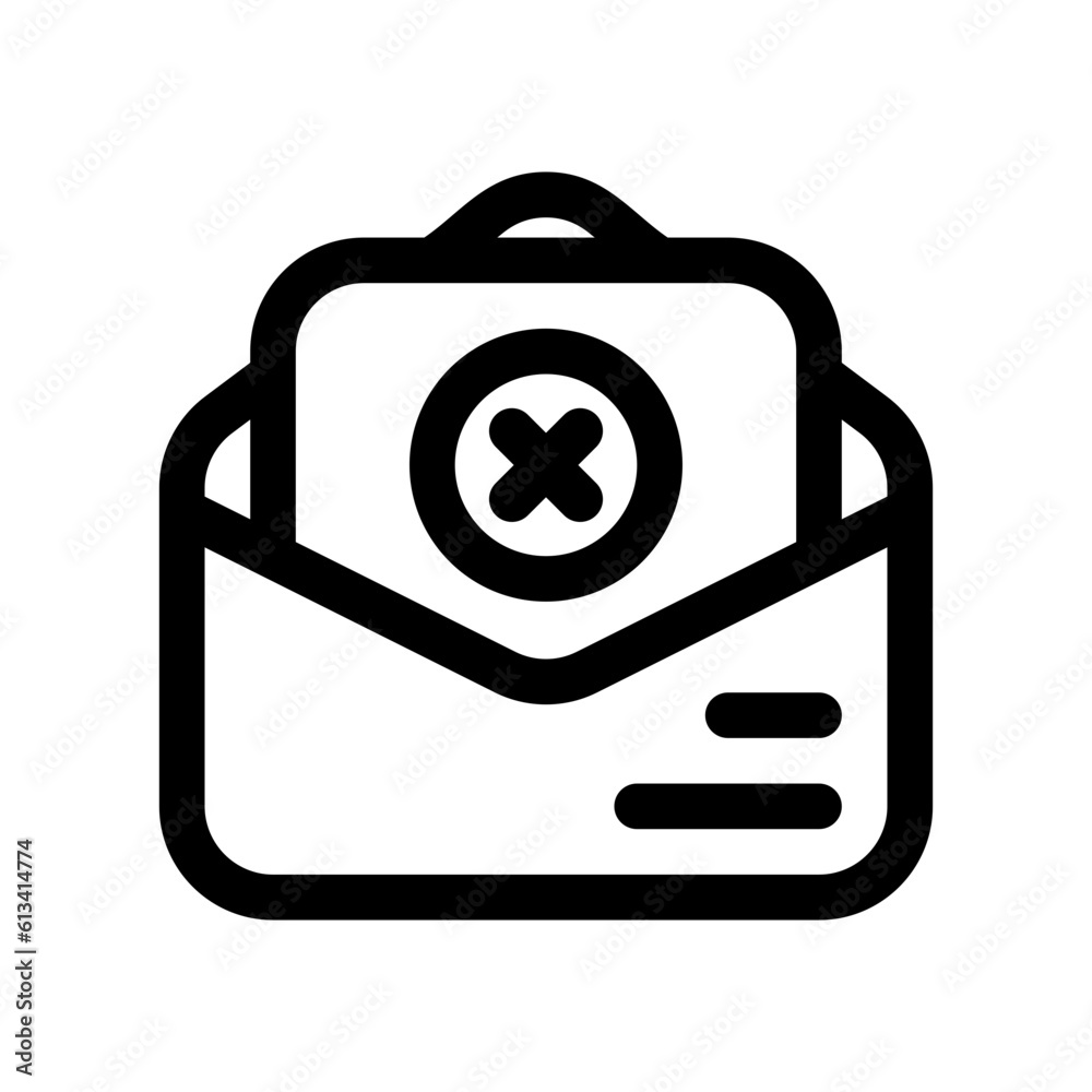 Editable rejected, denied, job application letter, applicant, job vacancy vector icon. Work, office. Part of a big icon set family. Perfect for web and app interfaces, presentations, infographics, etc Editable rejected, denied, job application letter, applicant, job vacancy vector icon. Work, office. Part of a big icon set family. Perfect for web and app interfaces, presentations, infographics, etc