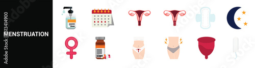 Vector set of icons menstruation