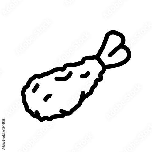 tempura shrimp japanese food line icon vector. tempura shrimp japanese food sign. isolated contour symbol black illustration