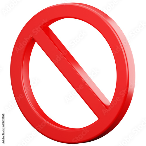 3d render of a forbidden sign not allowed photo