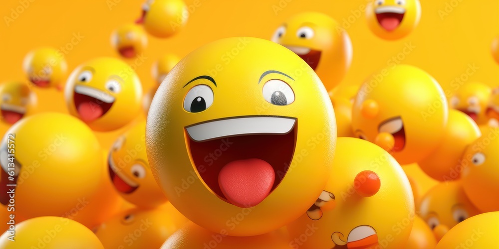 Joyful Emoji Background, World Emoji Day and Happy Day. Generative Ai Joyful Emoji Background, World Emoji Day and Happy Day. Generative Ai
