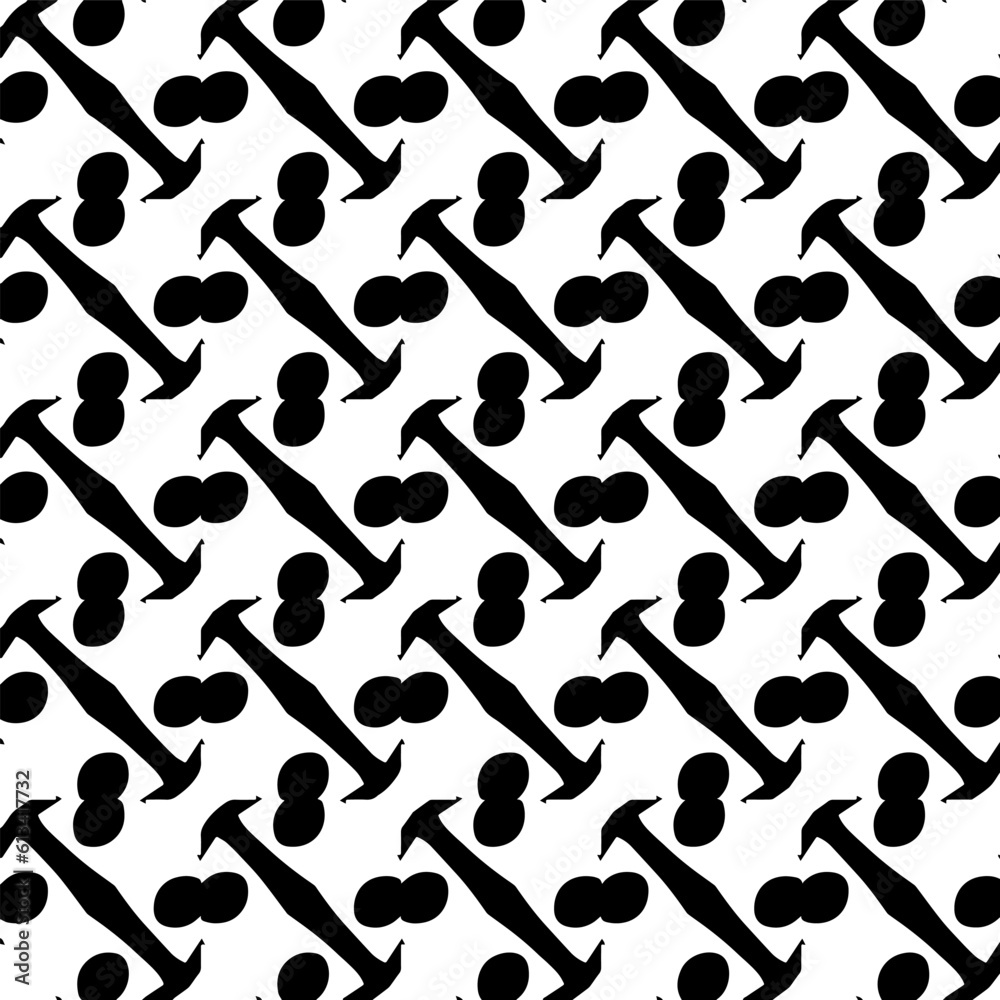 Background with abstract shapes. Black and white texture. Seamless monochrome repeating pattern for decor, fabric, cloth. Background with abstract shapes. Black and white texture. Seamless monochrome repeating pattern for decor, fabric, cloth.