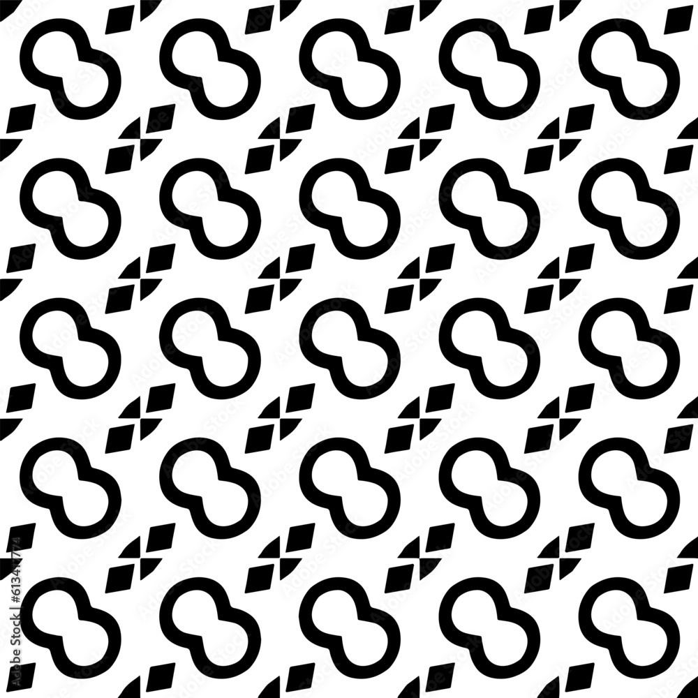 Background with abstract shapes. Black and white texture. Seamless monochrome repeating pattern for decor, fabric, cloth. Background with abstract shapes. Black and white texture. Seamless monochrome repeating pattern for decor, fabric, cloth.