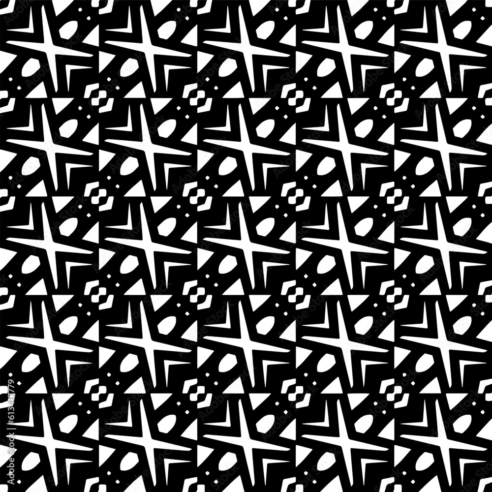 Background with abstract shapes. Black and white texture. Seamless monochrome repeating pattern for decor, fabric, cloth. Background with abstract shapes. Black and white texture. Seamless monochrome repeating pattern for decor, fabric, cloth.