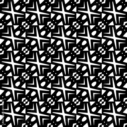  Background with abstract shapes. Black and white texture. Seamless monochrome repeating pattern  for decor  fabric  cloth.