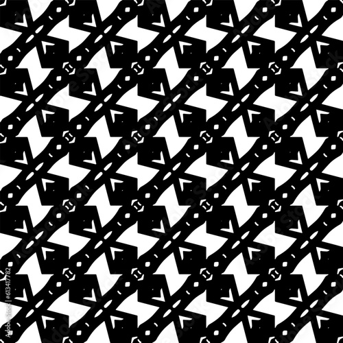  Background with abstract shapes. Black and white texture. Seamless monochrome repeating pattern  for decor, fabric, cloth.