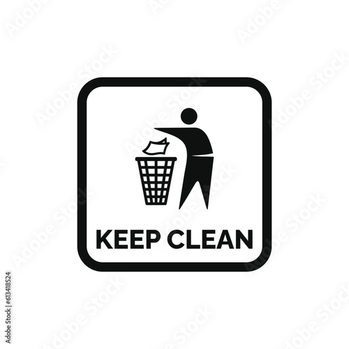 Do not litter packaging mark icon symbol vector. Keep clean icon symbol