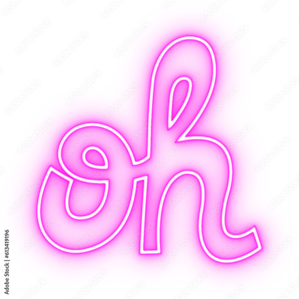 Oh neon sign. Glowing signboard on transparent background. PNG sticker. Oh neon sign. Glowing signboard on transparent background. PNG sticker.
