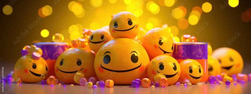 Joyful Emoji Background, World Emoji Day and Happy Day. Generative Ai Joyful Emoji Background, World Emoji Day and Happy Day. Generative Ai