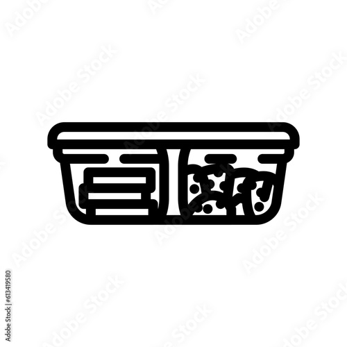 lunch box glass container line icon vector. lunch box glass container sign. isolated contour symbol black illustration