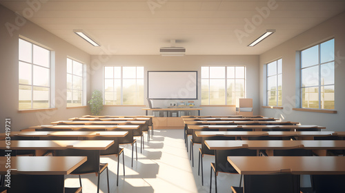 empty classroom space created with Generative AI