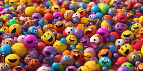 Joyful Emoji Background  World Emoji Day and Happy Day. Generative Ai