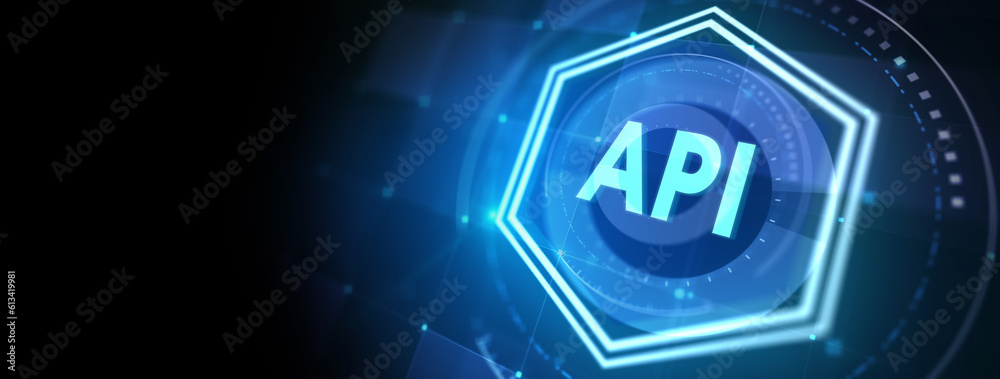 API - Application Programming Interface. Software development tool. Business, modern technology, internet and networking concept. 3d illustration API - Application Programming Interface. Software development tool. Business, modern technology, internet and networking concept. 3d illustration