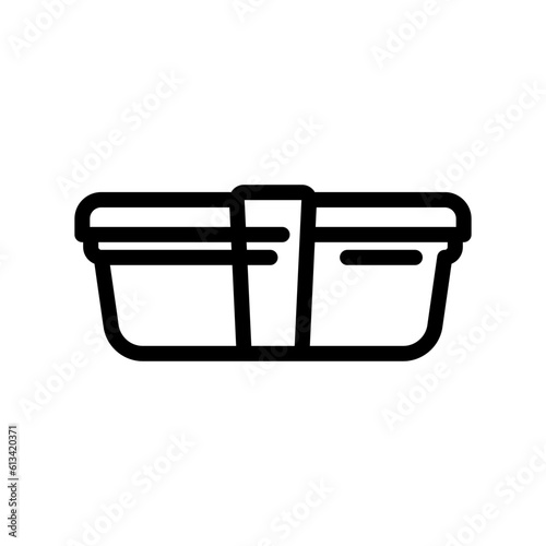 lunch box glass food line icon vector. lunch box glass food sign. isolated contour symbol black illustration