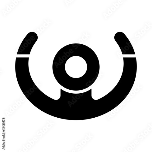 Plane Steering Wheel Glyph Icon Design
