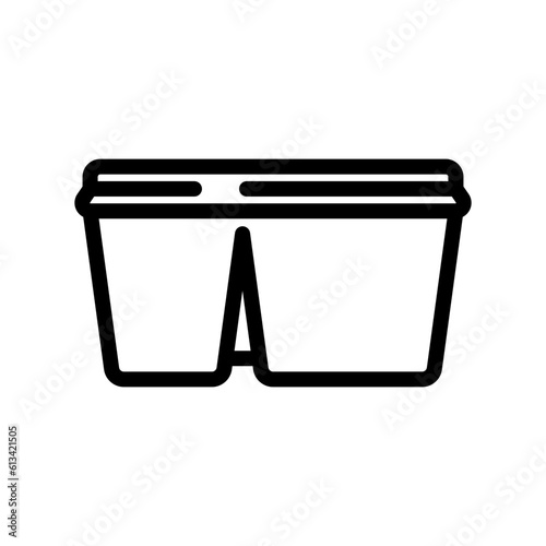 lunch box plastic food line icon vector. lunch box plastic food sign. isolated contour symbol black illustration