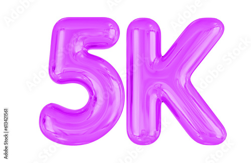 5K Follower Purple Balloon Number 