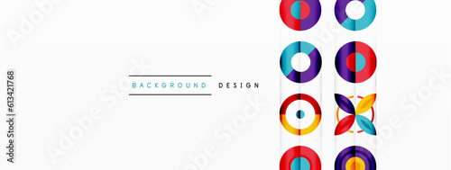 Colorful circles in a grid composition abstract background. Design for wallpaper  banner  background  landing page  wall art  invitation  prints  posters