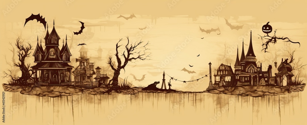 Obraz premium halloween background For posters, banners, eerie landscapes of night fantasy forests.