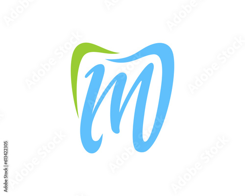 M letter in tooth shape logo