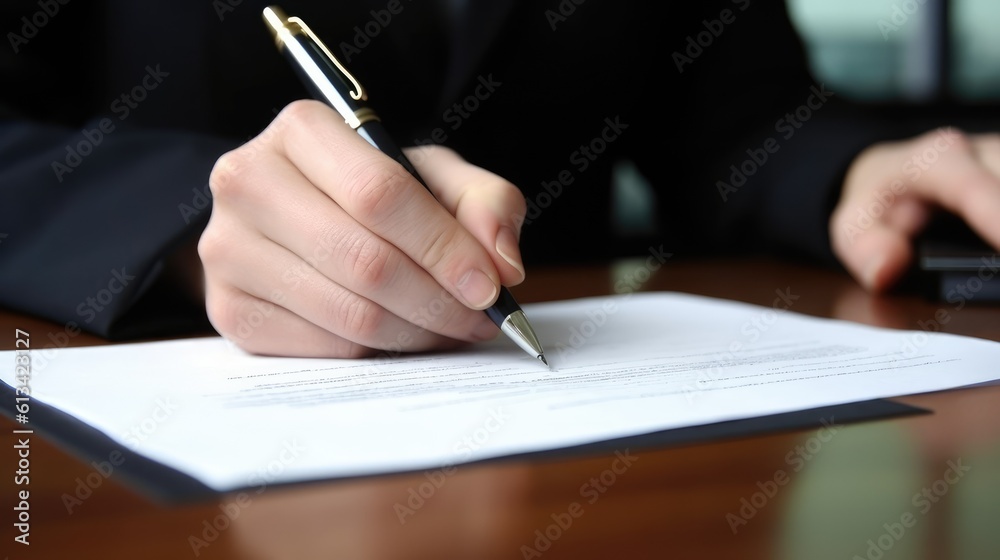 Businessman sign a contract. Generative AI Businessman sign a contract. Generative AI