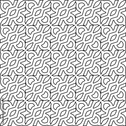 Stylish texture with figures from lines. Line art. Black and white pattern. Abstract background for web page  textures  card  poster  fabric  textile. 