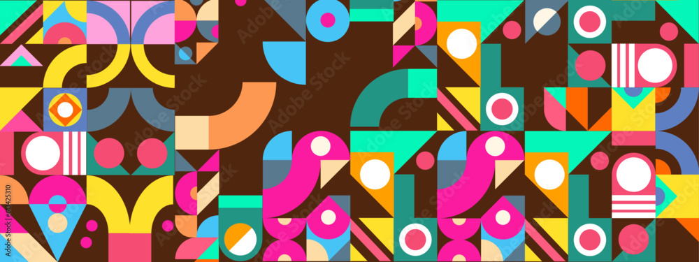 Mosaic geometric pattern design in retro style. Vector illustration. Mosaic geometric pattern design in retro style. Vector illustration.