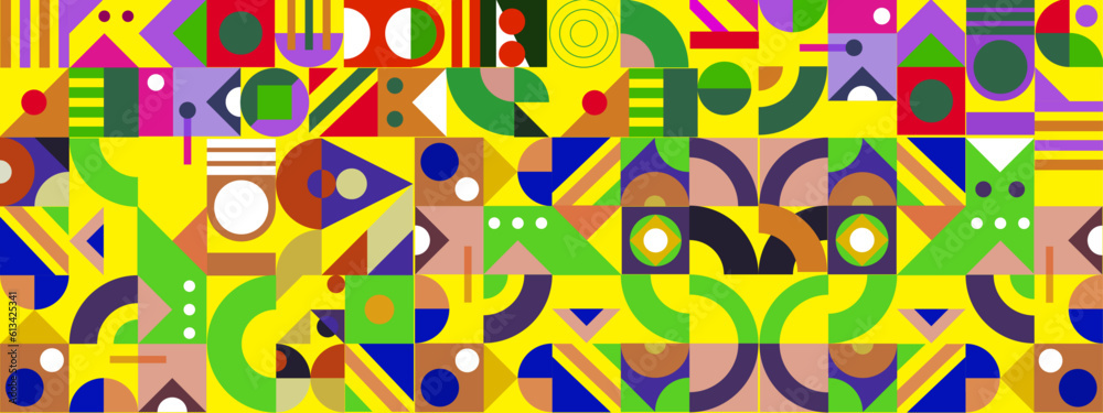 Mosaic geometric pattern design in retro style. Vector illustration. Mosaic geometric pattern design in retro style. Vector illustration.
