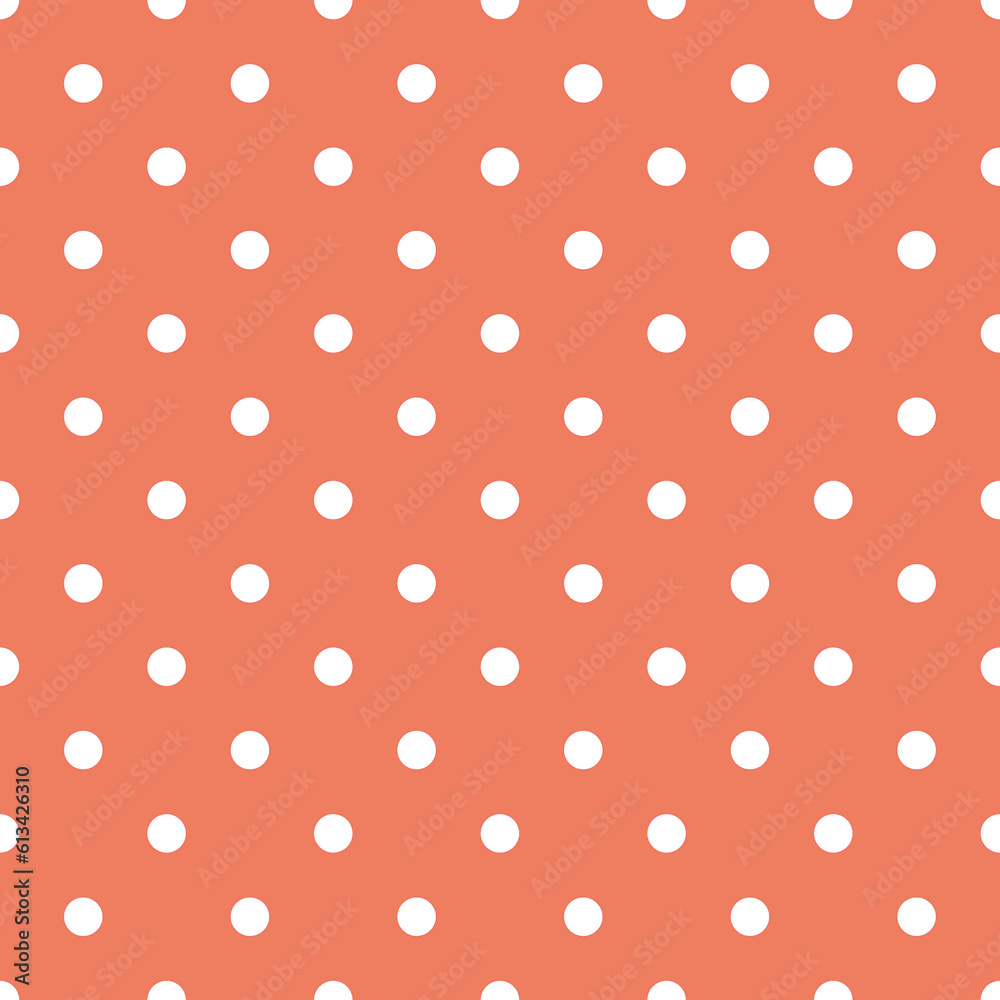 Orange white Large Polka Dots Pattern Repeat Background