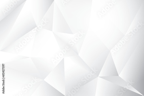Abstract geometric white and gray color background with polygon  low poly pattern.Vector illustration.