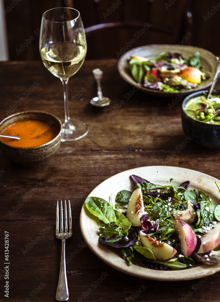 Vegetarian dining at a restaurant