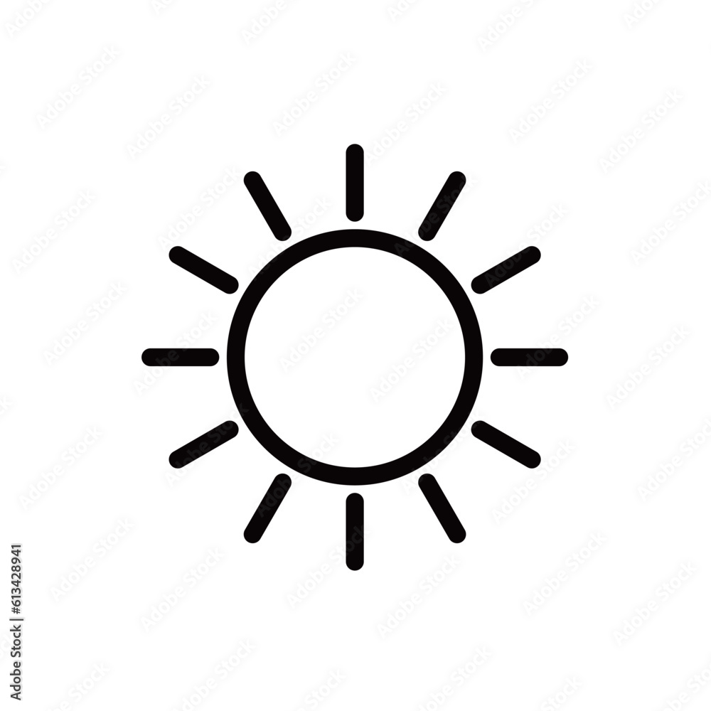 line Sun Icons for Brightness, Intensity Settings icon V